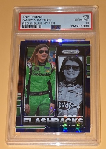 Danica Patrick PSA 10 Low Pop 1 Red Blue Hyper Prizm Parallel 2022 Prizm Racing