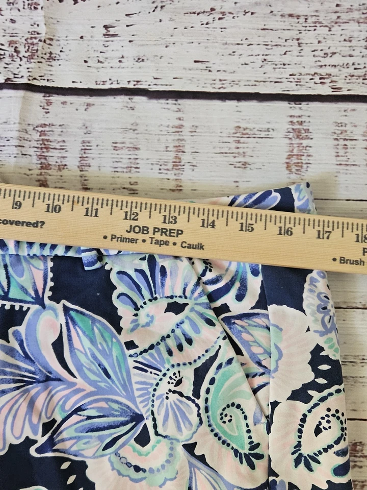Pantalones Cortos para Mujer Lilly Pulitzer Talla 10 Azul Rosa Estampado Paisley Estilo Verano Foto 4 de 4