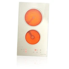  2 Burners Electric Cooktop, 12 inch Warm White Glass Radiant white 12 inch