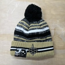 NEW NFL New Orleans Saints New Era 2021 Sideline Sport Official Pom Knit Beanie