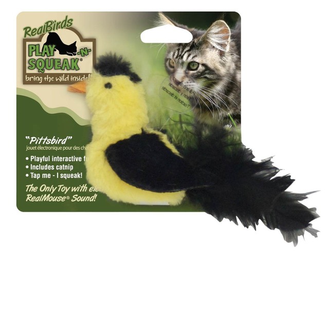 PlayNSqueak Real Birds Catnip Cat Toy RealBirds Real Mouse Sound CATS
