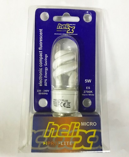 Pro-Lite 5W 240V ES/E27 2700k Warm White Energy Saving Helix Sprial Light Bulb - Picture 2 of 7