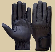 Equestrian Riding Gloves LADIES All Leather BLACK Premium Quality