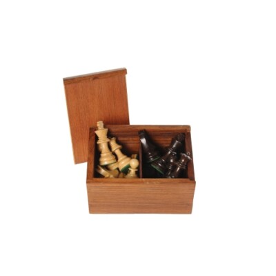 Schachfiguren schwarz-natur Königshöhe 76 mm