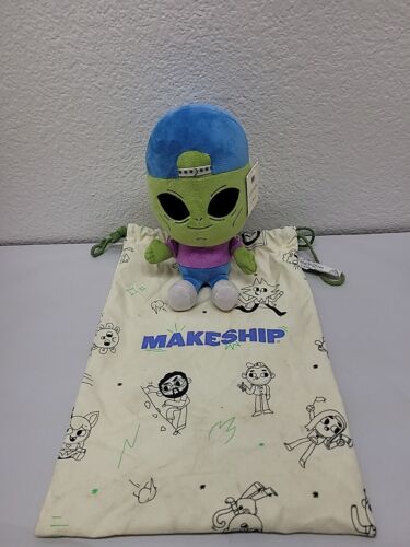 Neu mit Etikett Makeship Elvis der Außerirdische 466 hergestellt grün blau Hut Plüschtier Stofftier 10 Zoll