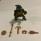TMNT 1991 Storage Shell LEO Leonardo Vintage Action Figure And Weapons
