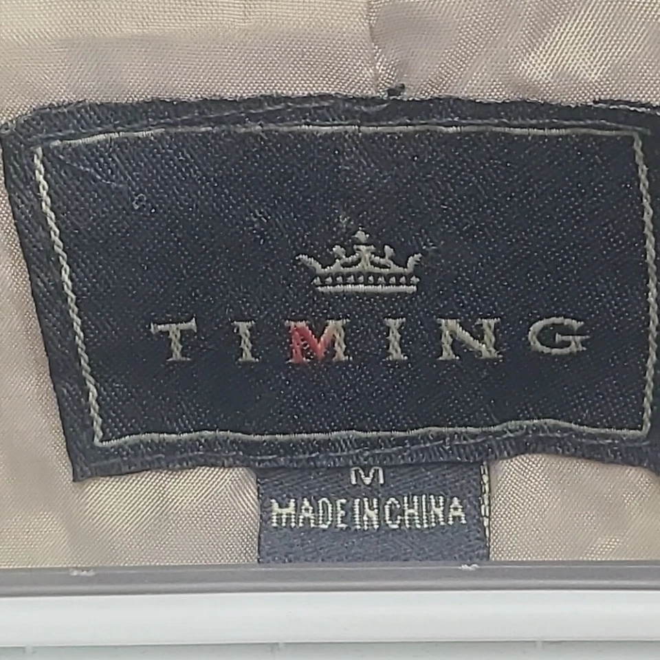 Chaqueta de cuero sintético con tachuelas Timing para mujer mediana topo Foto 3 de 4