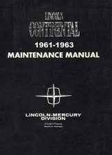 1961-1963 Lincoln Continental Factory Shop Service Manual