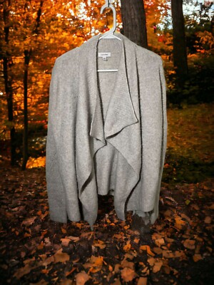 Calvin Klein Womens Small Gray Cardigan Sweater Open Front