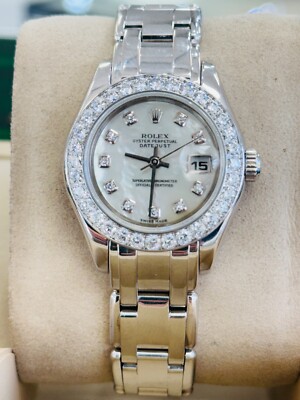 Rolex Datejust Masterpiece Pearlmaster 80299 Factory MOP Diamond Dial Bezel B/P