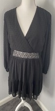 Shein Curve Black Lacey Lined Baby Doll Dress 1XL