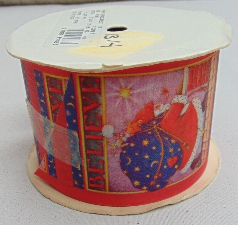 Offray craft and floral ribbons 2.75 inch wide MARY ENGELBREIT Holiday Believe - Image 3 of 4