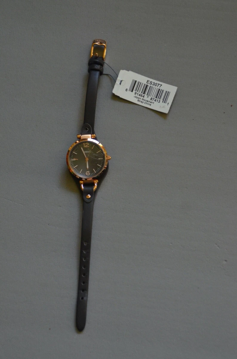 Fossil Georgia Brown Smoke Dial Brown Leather Ladies Watch ES3077
