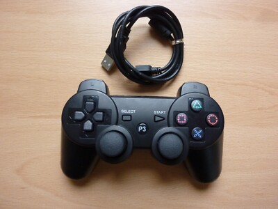 PS3 Controller CECHZC2U wireless Dualshock 3 + Kabel schwarz ** GEREINIGT - GUT