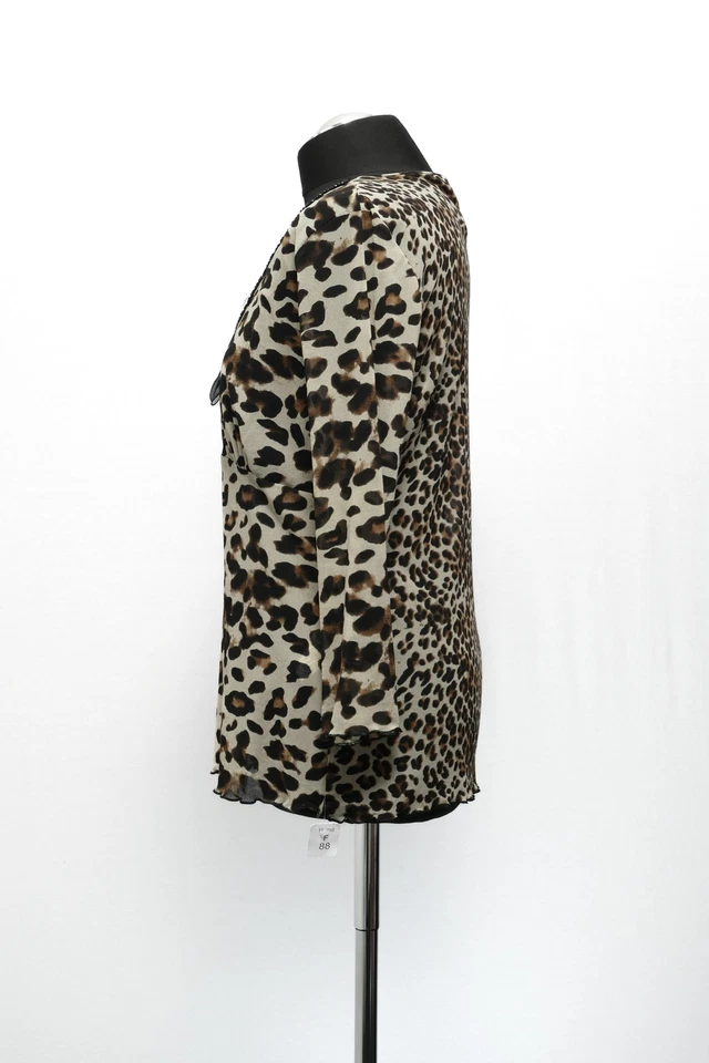 Nice Connection Bluse Schlupfbluse 44 beige Leopard leicht 3/4-Ärmel Transparent - Bild 4 von 4