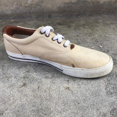 Polo Ralph Lauren Mens Vaughn Low Tan Brown Canvas Solid  display picture 2