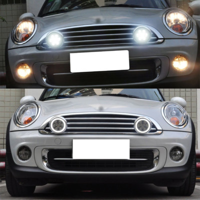 NSLUMO LED Rally DRL Rijden Licht voor Mini Cooper R55 R56 R57 R58 R59 Halo Ring Dagrijlicht Chrome Shell Extra Koplamp Led Lampen