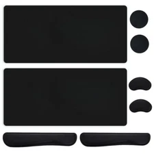 8-Piece Ergonomic Gaming Desk Set Large Mouse Pad Memory Foam Keyboard Mouse ...