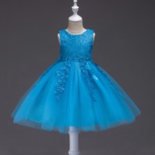 Flower Girls Lace Bridesmaid Tutu Dress Kids Party Wedding Dresses Princess Gown