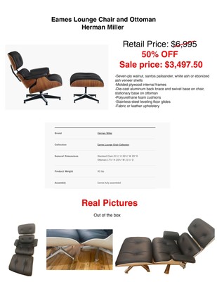Charles & Ray Eames original 1960s Lounge Chair & Ottoman-Black Leather