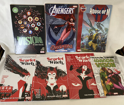 7 Marvel SCARLET WITCH WANDA VISION HOUSE OF M GRAPHIC NOVELS VGC