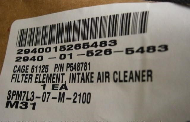 M1078A1 LMTV MRAP INTAKE AIR FILTER ELEMENT P548781 1243169