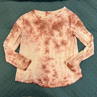American Eagle Womens Shirt Soft & Sexy Tie Dye Pink M Long Sleeve