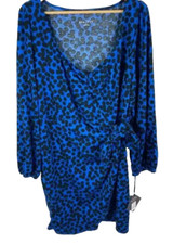 Ava & Viv Blue Spotted Polka Dot Side Tie Dress Size 3X NEW