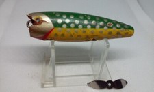 Vtg Jim Pfeffer Top Cast Open Mouth 3 1/2" Wood Topwater Surface Fishing Lure
