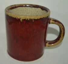 Pier 1 Crackle Collection Coffee Mug Pottery Rust Red Stoneware Rustic 