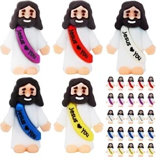 25 Pcs Little Jesus Figures Original Design Jesus Love You Mini Rubber Jesus Toy