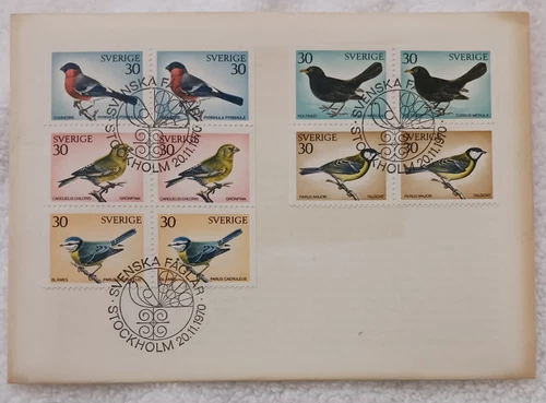 1970 -SWEDEN- SCANDINAVIAN BIRDS BIRD  SWEDEN   FDC SONGBIRD