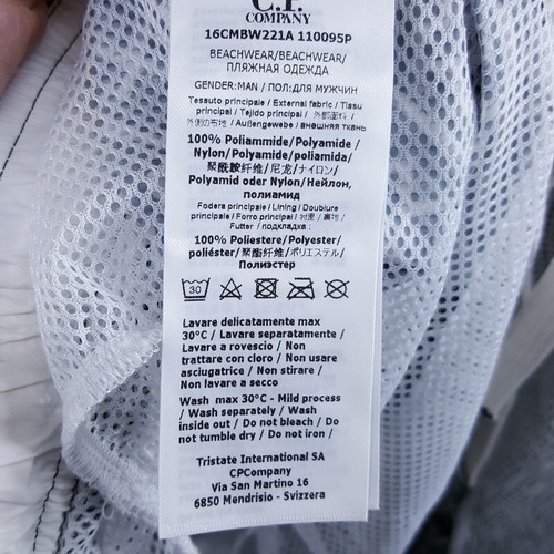 Costume da bagno uomo CP COMPANY taglia 52 nero verde tronchetto corto logo a righe $285 - Foto 6 di 10