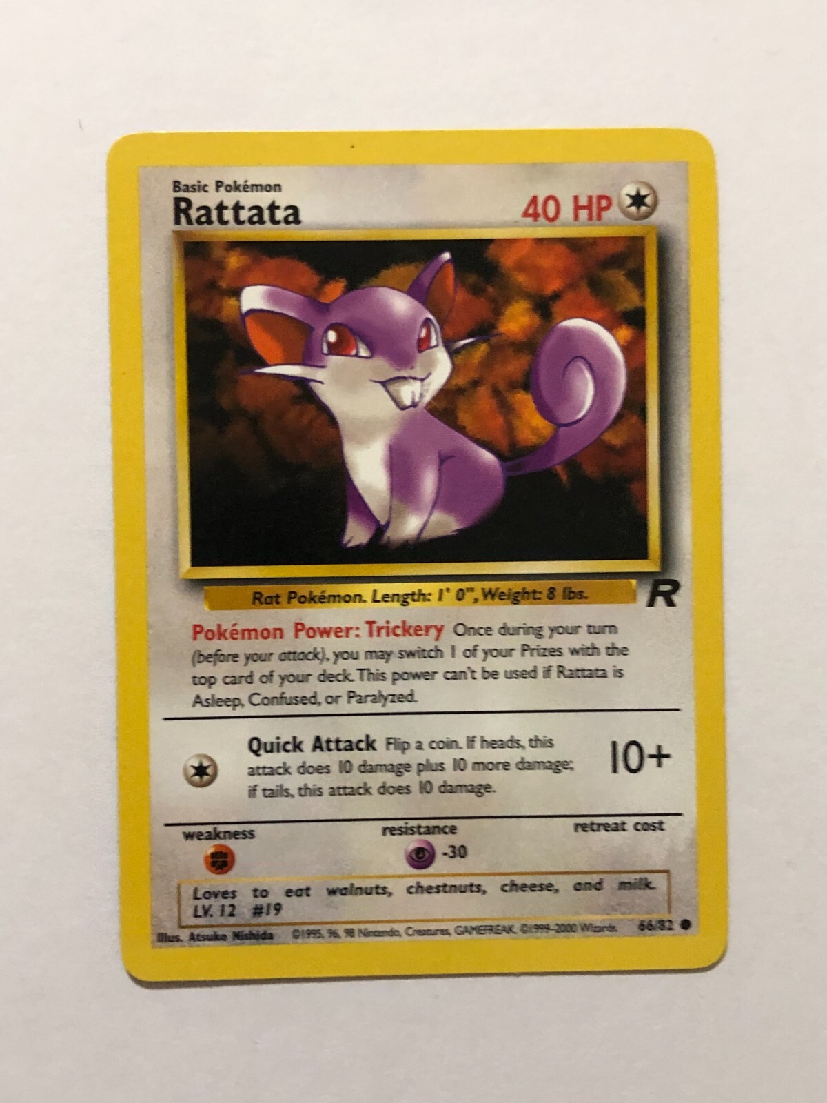 Pokemon Card Team Rocket Rattata 66/82 Near Mint