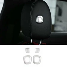 For Benz GLB W247 2020-22 Matte Silver Seat Headrest Button Ring Cover Trim 4PCS