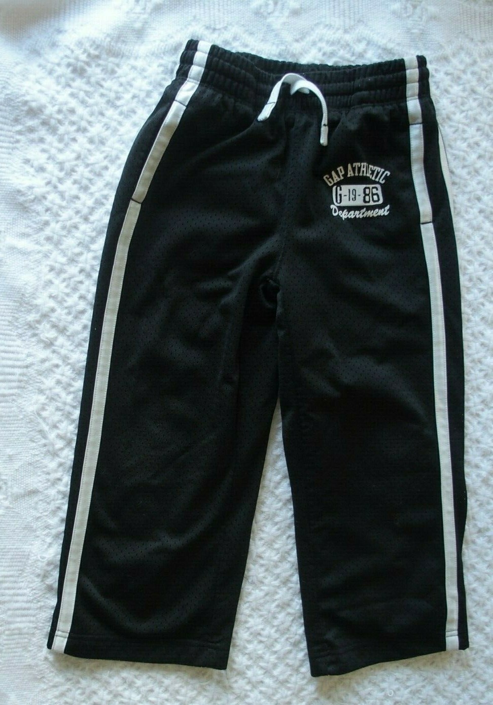 Gap Kids XS 5 Boys Athletic Pants VGUC black functional drawstring