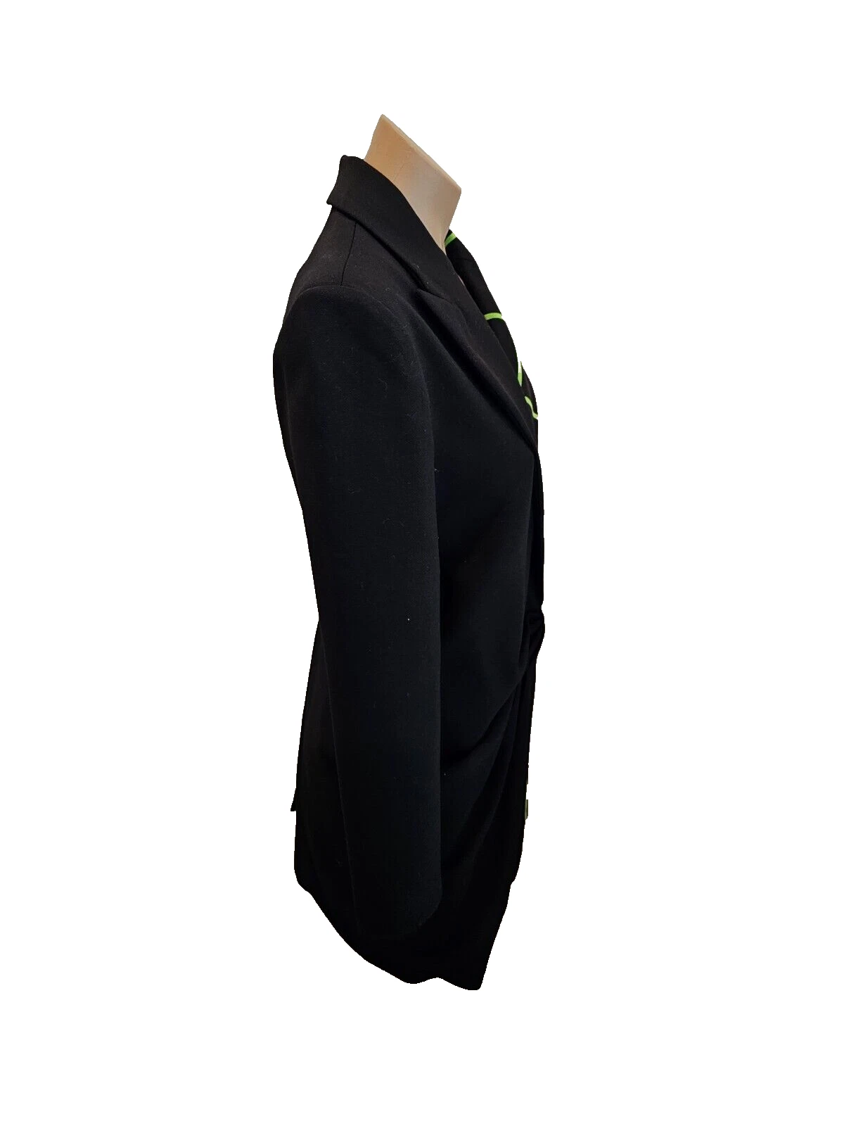 OFF WHITE Abito blazer bianco sporco nero flock collage con quadrati bordi in velluto verde 40