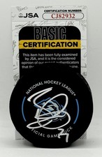 Barrett Hayton signed Utah Mammoth Official Game Puck autographed JSA