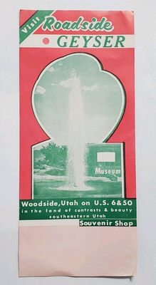 #ad Vintage Visit Roadside Geyser Utah Brochure $12.99