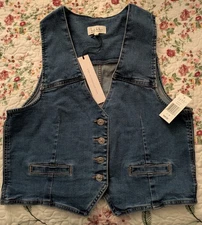 Nicole Miller Denim Vest Womens