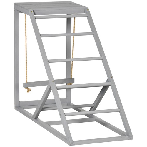 PawHut Chicken Activity Play Gym Swing Set Perch Hen Ladder Toy, Gray