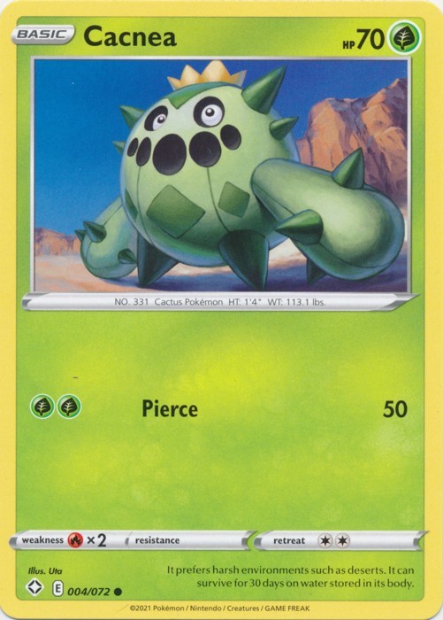 Cacnea 004/072 Common Shining Fates 2021 Pokemon TCG Lightly Played