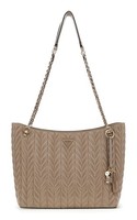 Guess Cheryl Two Compartment Tote Schultertasche Tasche Dark Taupe Taupe Neu