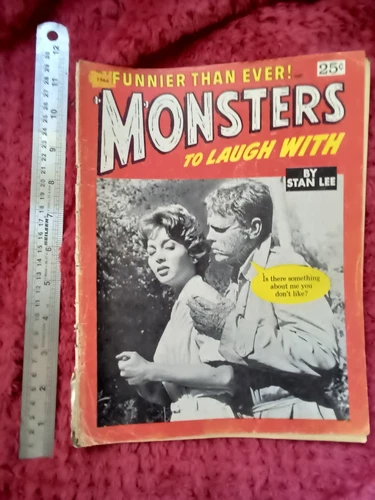 1960s Horror Film Comedy Mag,MONSTERS TO LAUGH WITH,Stan Lee, Godzilla