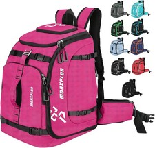 Ski Boot Bag 65L Padded Waterproof Ski Travel Backpack Gear  Accessories