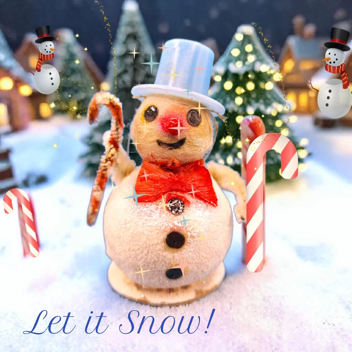 Snowman Christmas Plastic Collectible Holiday & Seasonal Ornaments