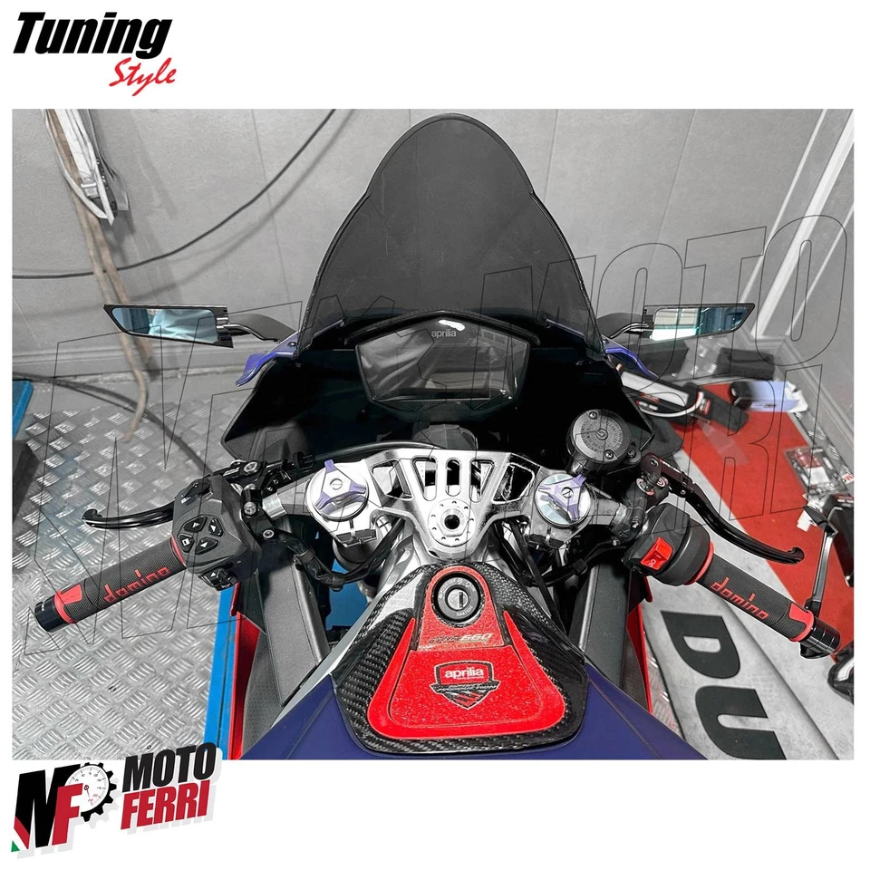 MF8876 Piastra Sterzo Racing Aprilia RS660 2021 2022 2023 2024 CNC Argento - Immagine 2 di 4