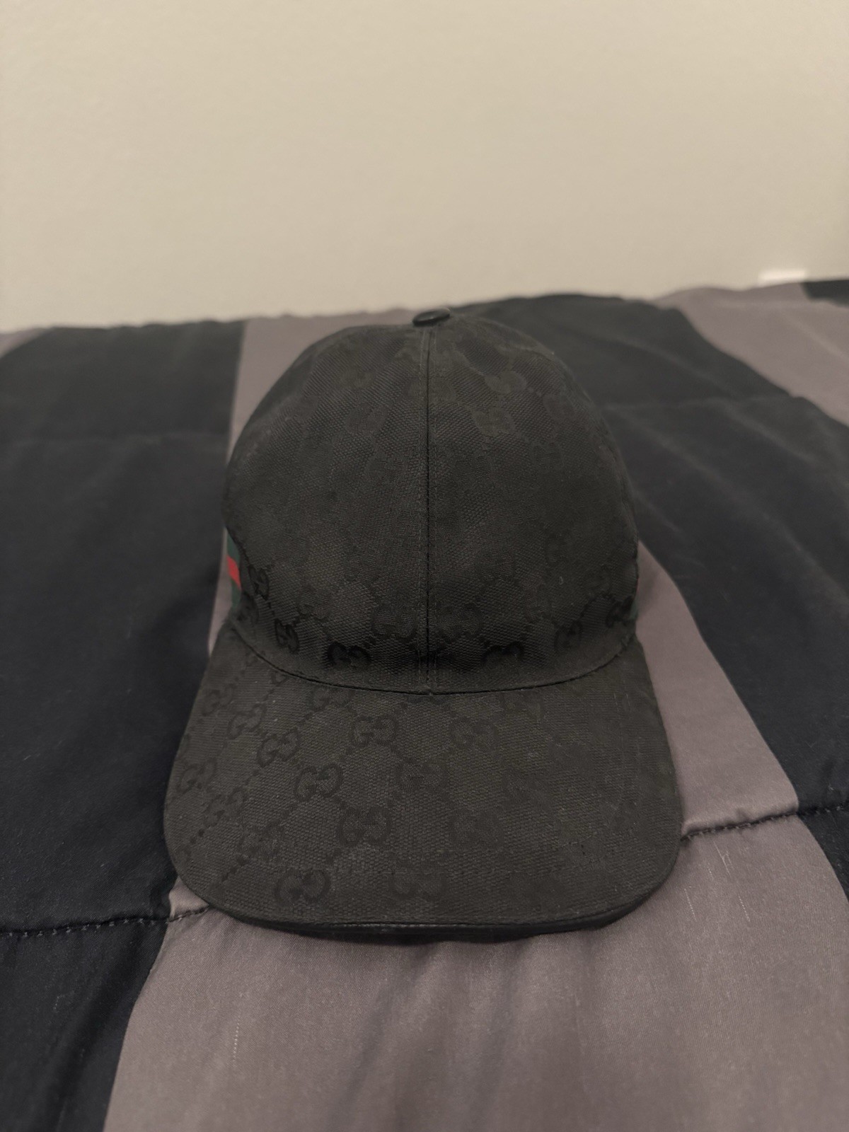 Authentic Gucci Monogram Web Stripe Baseball Cap - image 3