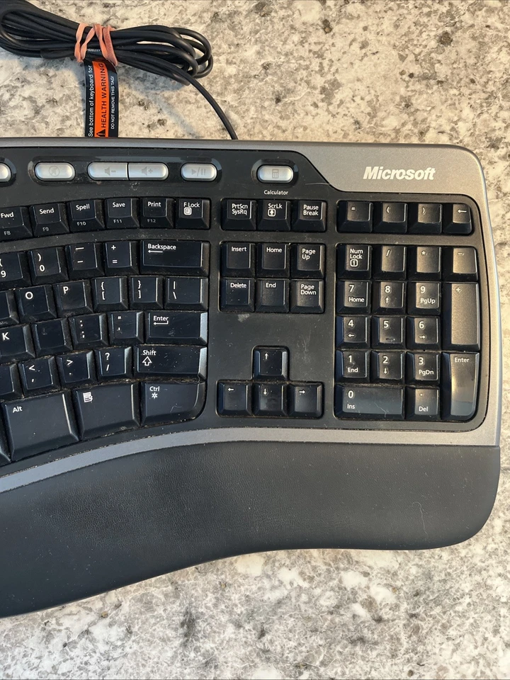 Microsoft Natural Ergonomic Keyboard 4000 V1.0 USB Wired Black Tested Working - Image 4 of 4