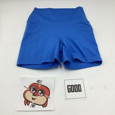 Yogalicious Lux Spandex Shorts Blue Size Small Tribeca 5" Short Side Pockets